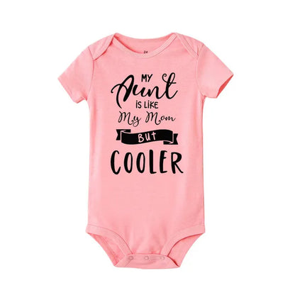 Toddler Jumpsuit My Aunt Says I'm Perfect Letter PrintSummer White Newborn Bodysuits Funny Auntie Baby Clothes