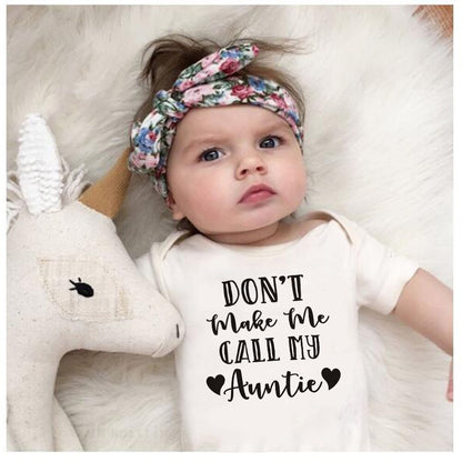 Toddler Jumpsuit My Aunt Says I'm Perfect Letter PrintSummer White Newborn Bodysuits Funny Auntie Baby Clothes