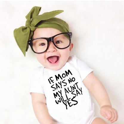 Toddler Jumpsuit My Aunt Says I'm Perfect Letter PrintSummer White Newborn Bodysuits Funny Auntie Baby Clothes